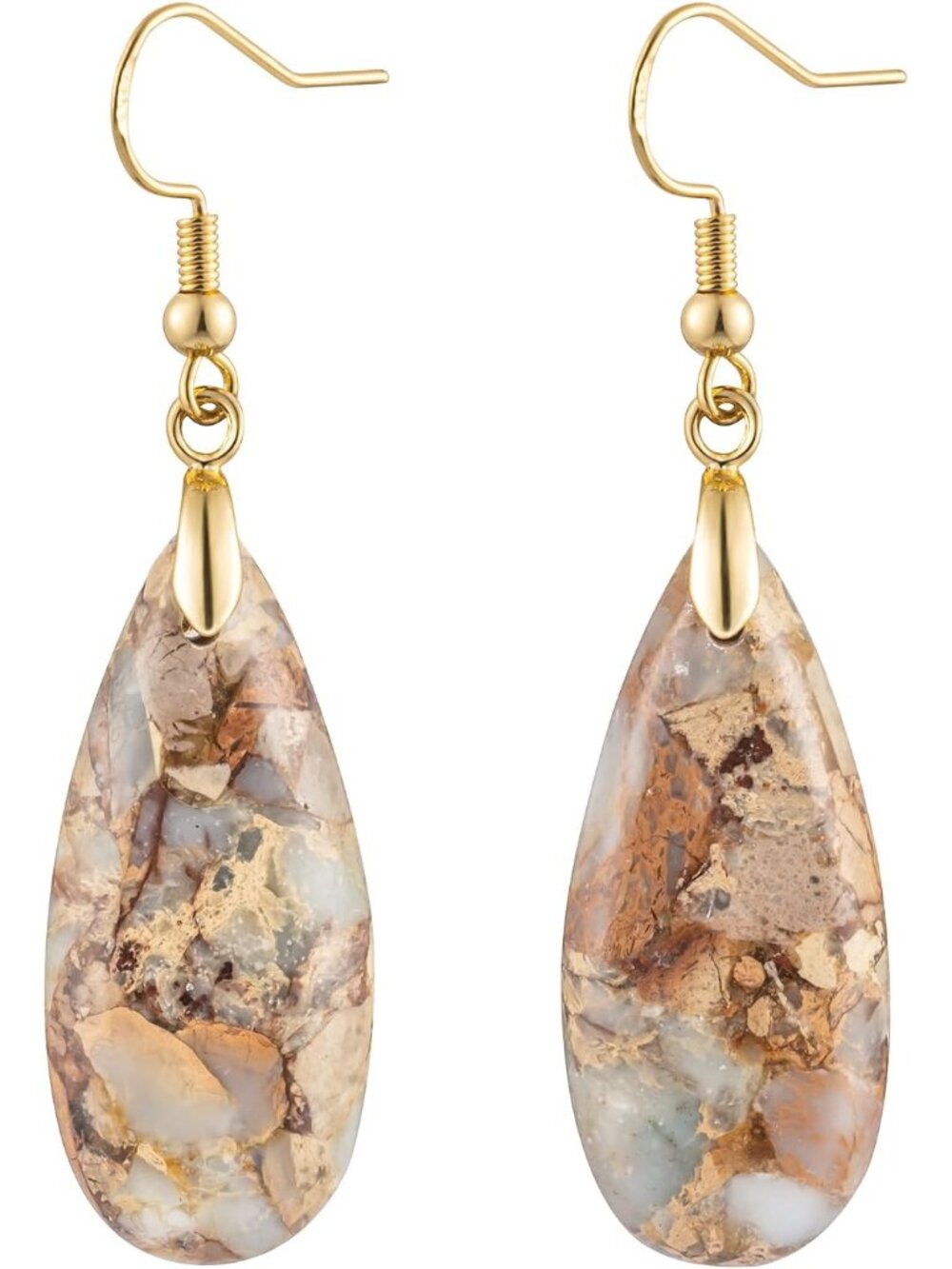 Stone Drop Earrings for Women Earrings Teardrop Jasper Stone Dangle Earrings